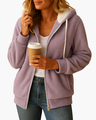 Veste à Capuche Femme Doublée en Polaire – Confort & Style Décontracté
