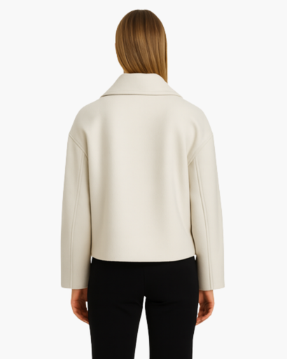 Veste Femme Courte en Coton à Double Boutonnage | Chic & Moderne