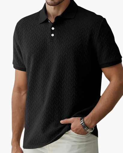 Polo homme à motif structuré