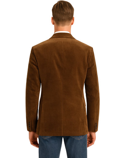 Blazer Homme en Velours Côtelé 100% Coton (Corduroy) – Élégant & Intemporel à Deux Boutons