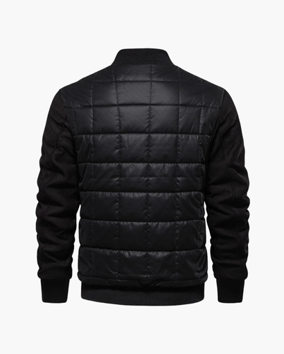 Blouson matelassé à manches texturées pour homme