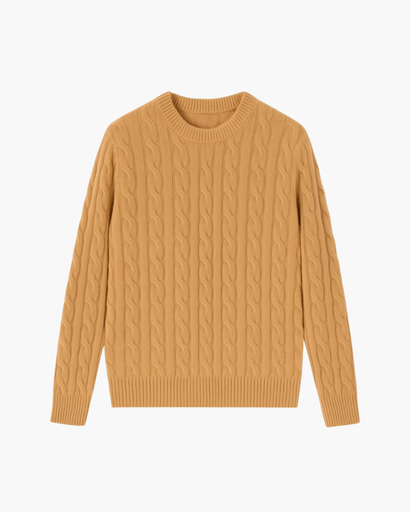 Pull d’hiver doux à maille torsadée – Look premium