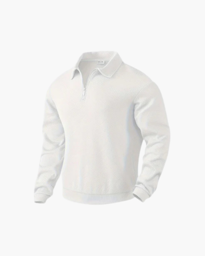 Pull pour homme à col zippé, design moderne et structuré