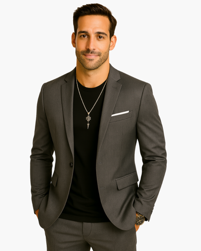 Blazer homme à un bouton et revers classiques