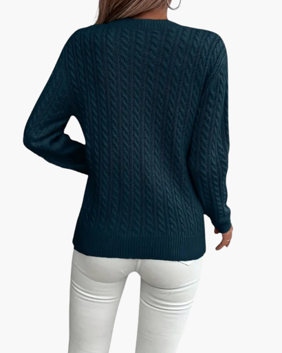 Pull femme torsadé à col rond