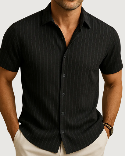 Chemise homme légère à manches courtes et col classique