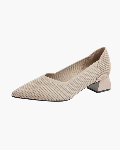 Escarpin femme à talon bloc avec texture raffinée