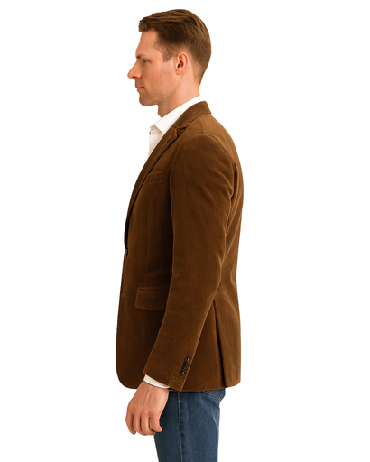 Blazer Homme en Velours Côtelé 100% Coton (Corduroy) – Élégant & Intemporel à Deux Boutons