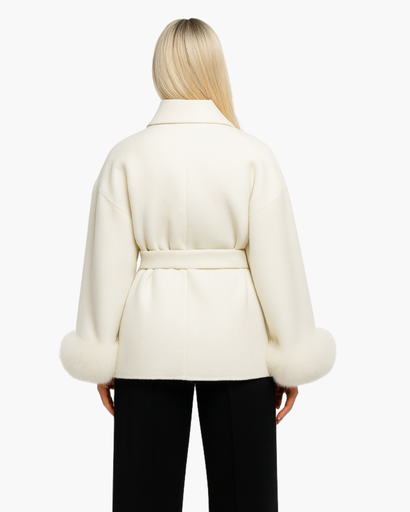 Manteau Femme Élégant avec Ceinture – Manches Finition Chic