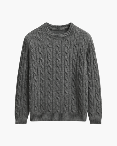Pull d’hiver doux à maille torsadée – Look premium