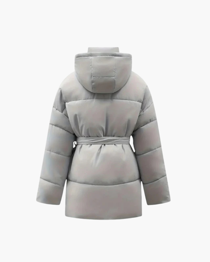 Manteau matelassé femme avec capuche et ceinture