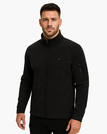 Veste homme zippée en velours côtelé