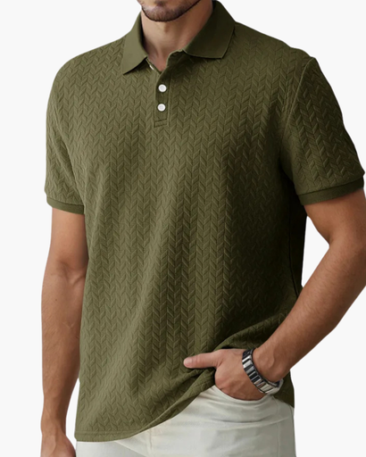 Polo homme à motif structuré