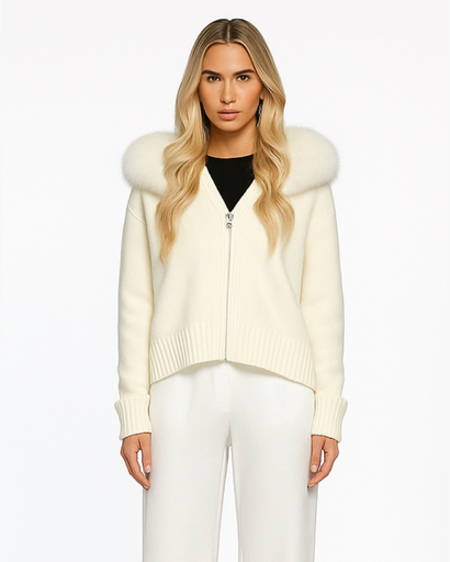 Gilet Femme Zippé avec Col en Fourrure – Chaud & Élégant Hiver  Jo