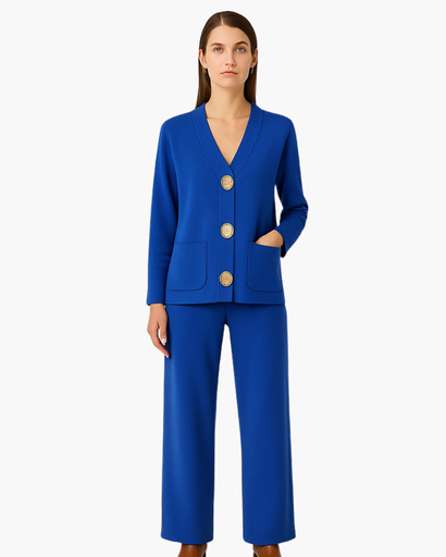 Ensemble Femme 2 Pièces avec Grands Boutons Dorés – Chic & Confortable