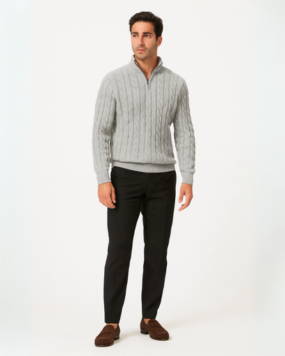 Pull Old Money avec col zippé