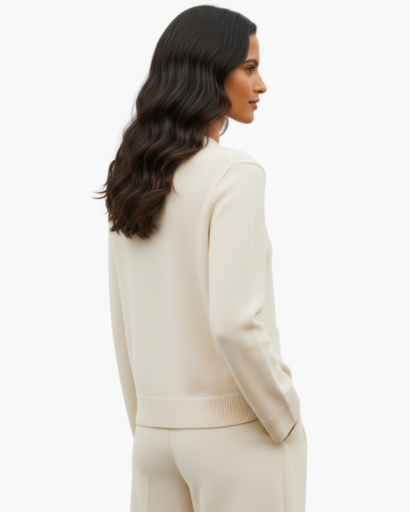 Cardigan Femme Élégant à Col Rond | Boutons en Détail Raffiné