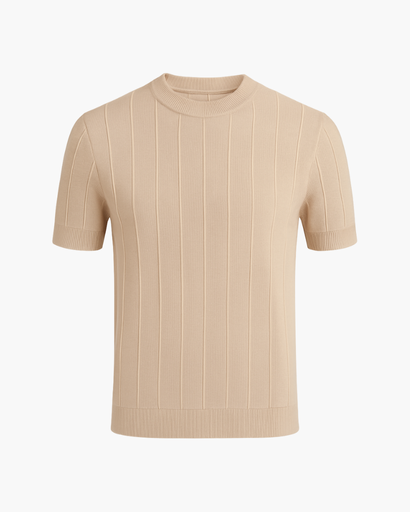 T-shirt Homme à Rayures Texturées – Élégance Décontractée