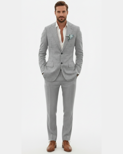 Costume en lin haut de gamme pour homme