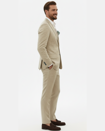 Costume en lin haut de gamme pour homme