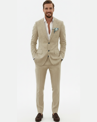 Costume en lin haut de gamme pour homme