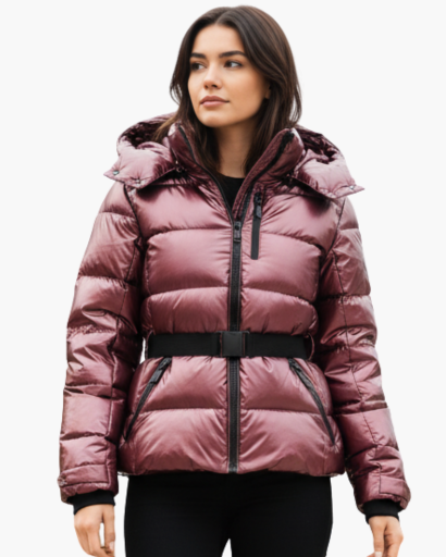 Doudoune Femme avec Ceinture Assortie