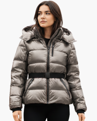 Doudoune Femme avec Ceinture Assortie