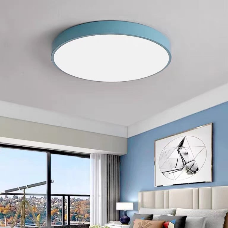 Plafonnier LED Encastré Circulaire – Design Ultra-Plat pour Salon & Chambre - Bleu