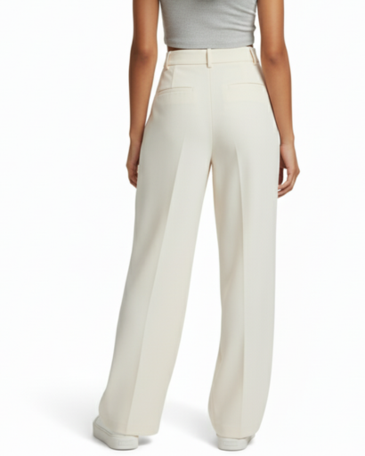 Pantalon large taille haute pour femme