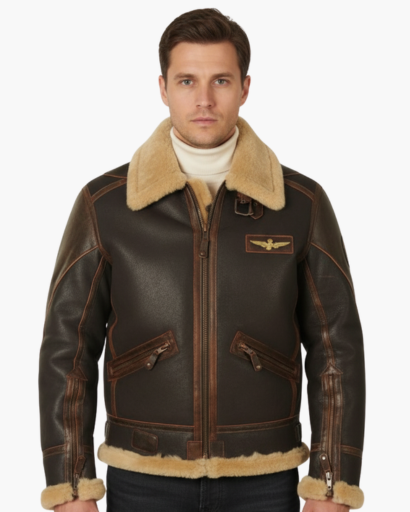 Blouson Aviateur Homme en Similicuir Doublé – Style Vintage & Chaleur Hivernale