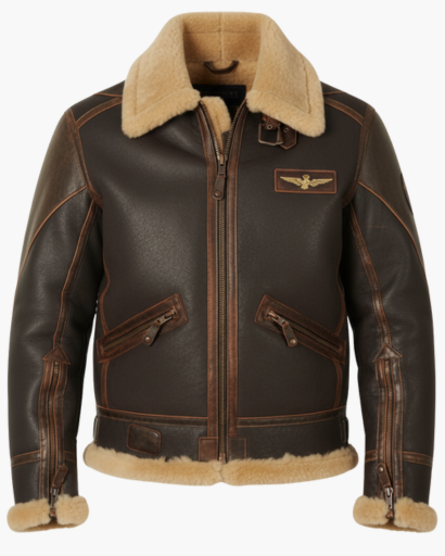 Blouson Aviateur Homme en Similicuir Doublé – Style Vintage & Chaleur Hivernale