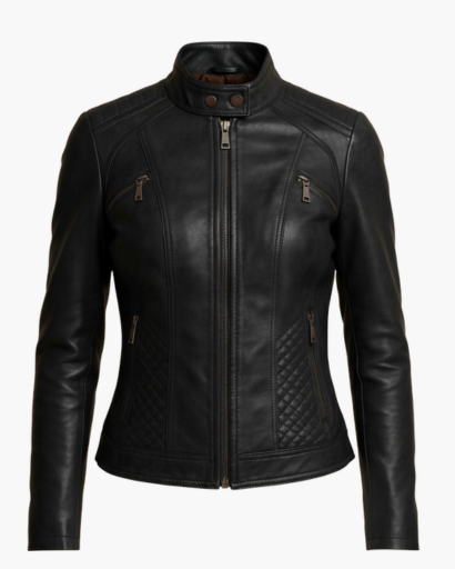 Veste Femme en Cuir – Style Motard Élégant & Moderne