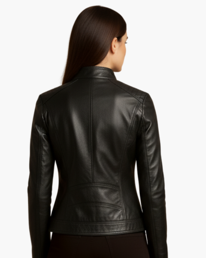 Veste Femme en Cuir – Style Motard Élégant & Moderne