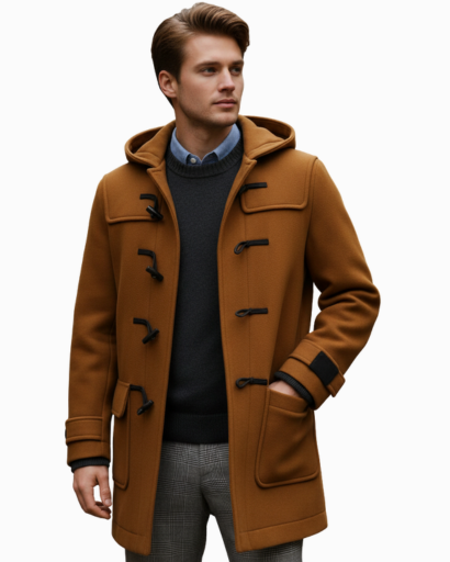 Manteau caban à capuche pour homme