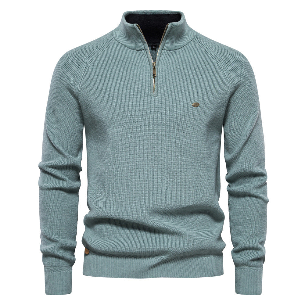 Pull automnal de luxe vert, vue de face