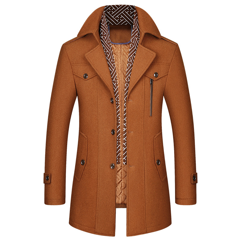 manteau homme laine marron