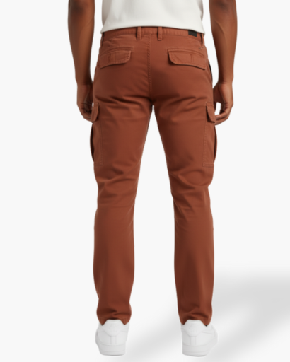 Pantalon cargo homme en coton mélangé avec poches latérales