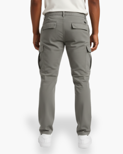 Pantalon cargo homme en coton mélangé avec poches latérales