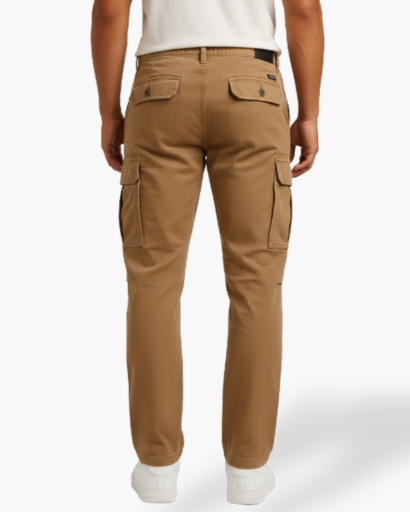 Pantalon cargo homme en coton mélangé avec poches latérales