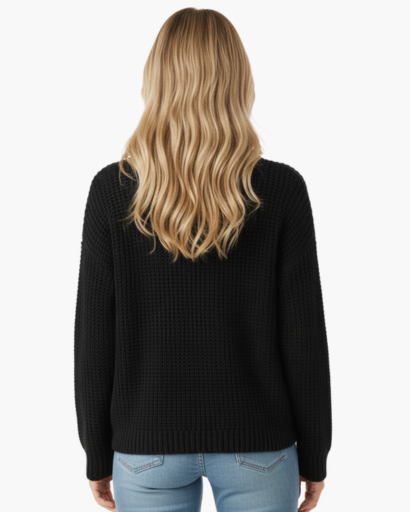 Pull Femme à Col Roulé – Maille Épaisse Structurée | Style Décontracté & Tendance