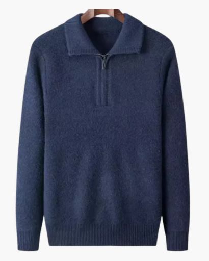 Pull en cachemire à col zippé – Style chic et décontracté