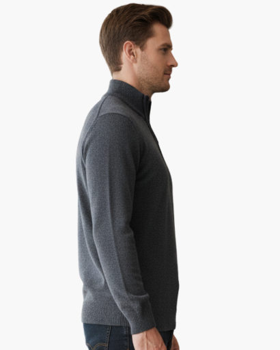 Pull en cachemire à col zippé – Style chic et décontracté