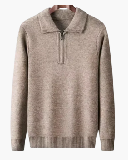 Pull en cachemire à col zippé – Style chic et décontracté