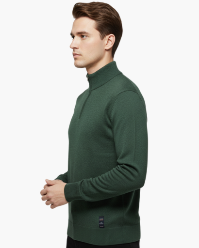 Pull Zippé Quart de Tour Homme – Classique & Confortable | Style Élégant Automne Hiver