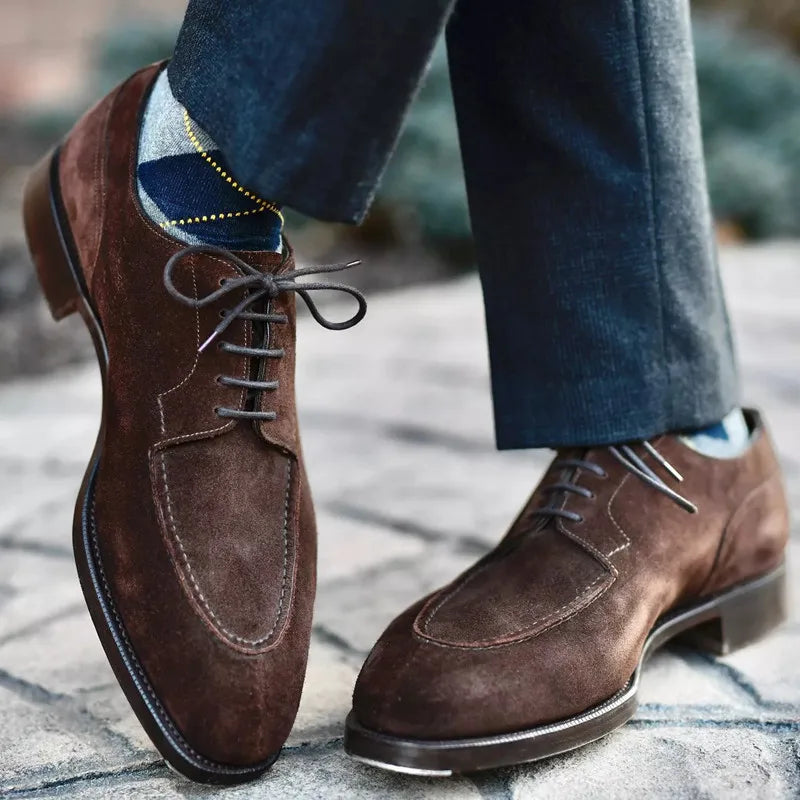 Chaussures Oxford homme aspect daim Acajou