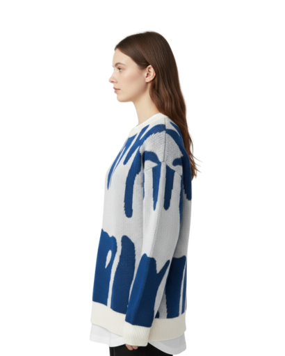 Pull Femme Jacquard Col Rond – Élégance Texturée & Chaleur | Style Automne Hiver
