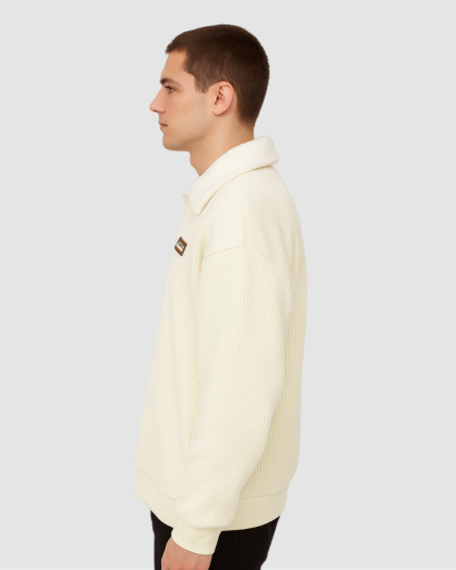 Sweat Homme à Col Doublé – Confort Thermique & Style Casual