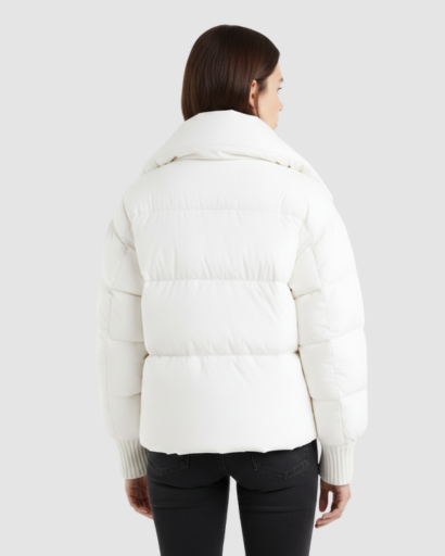 Doudoune Courte Femme – Col Oversize & Look Ultra-Tendance