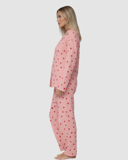 Pyjama Femme Douillet à Motifs Cœurs