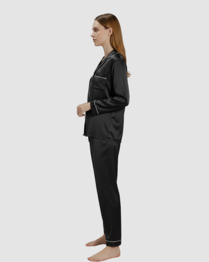 Pyjama Femme Satin Luxe – Ensemble 2 Pièces Manche Longue